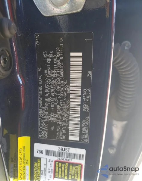 2010 Toyota Tundra Crewmax Sr5 from USA, damaged, VIN 5TFEY5F10AX095695